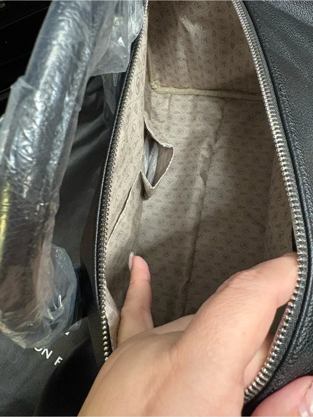London Fog Black Pebbled Duffel Bag
